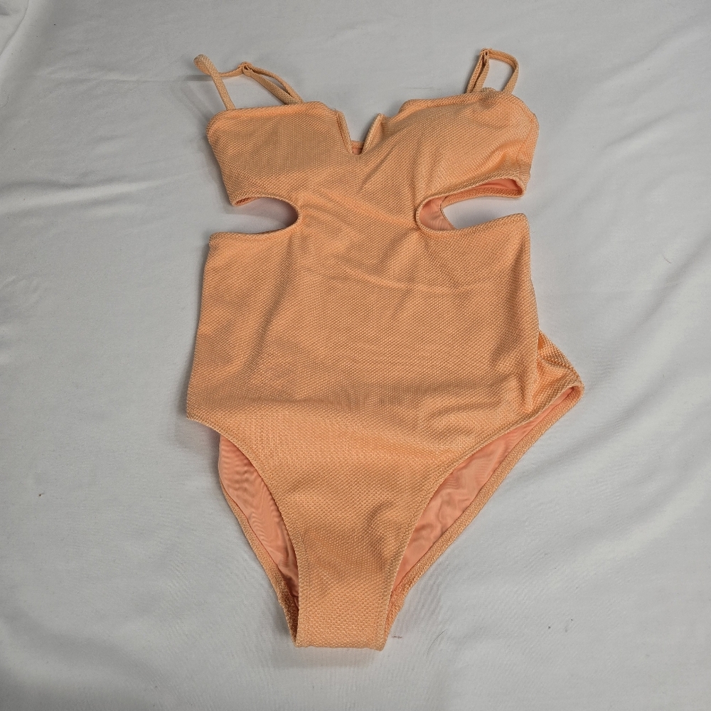New Aerie Cutout Sherbet Orange One Piece Swimsuit Size M